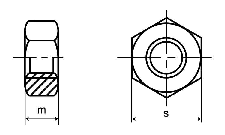 小形六角ナット2種・細目図面