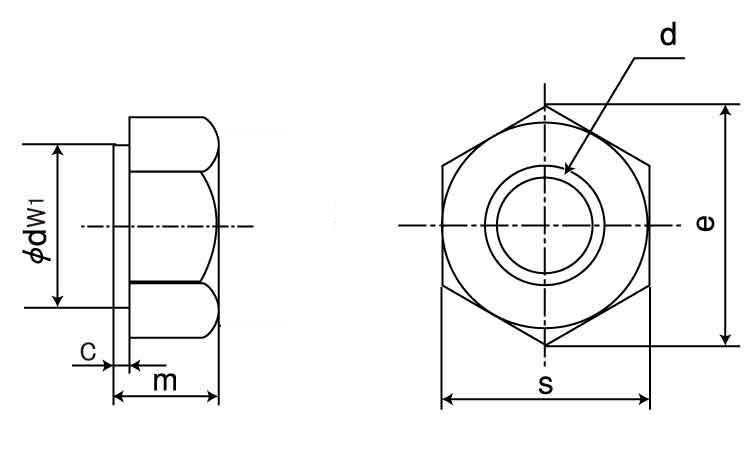 六角ナット4種・切削図面