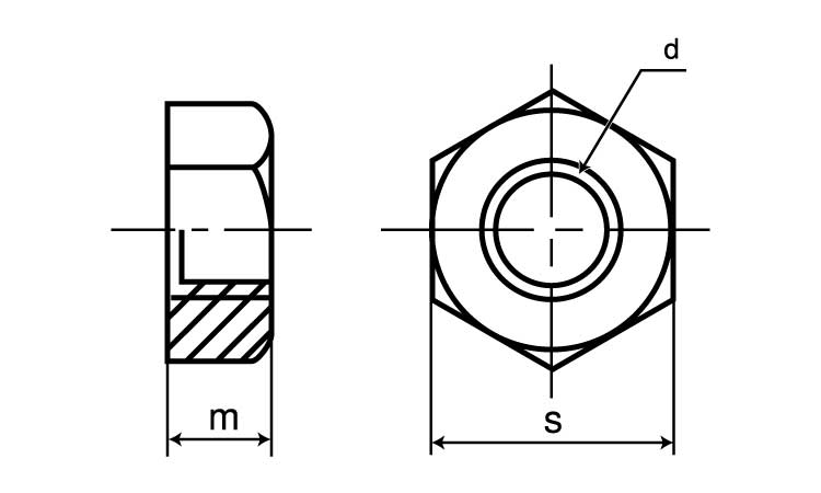 六角ナット1種・左・小分け図面