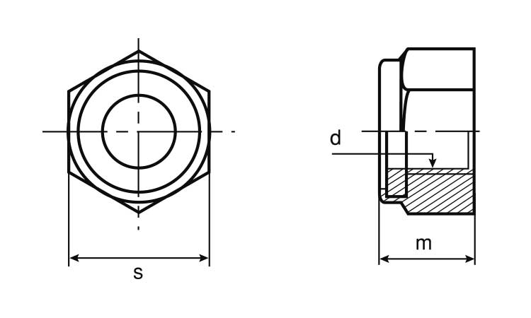 ナイロンナット(1種・小形)図面