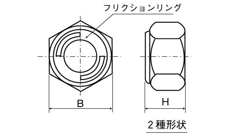 リードロックナット(細目)図面