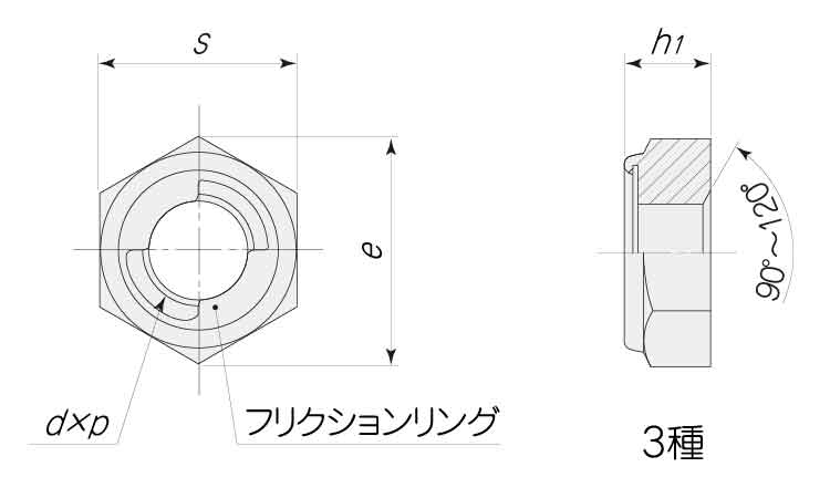 Uナット(薄形・その他細目)図面