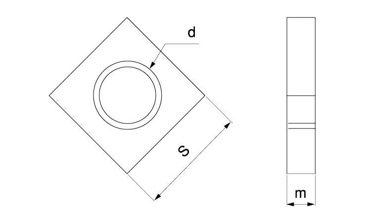 四角ナット(特寸)図面