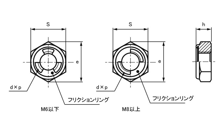 セルフロッキングナット(薄)図面