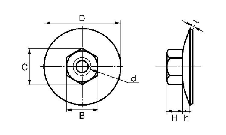 皿バネナット(小形)(OPG)図面