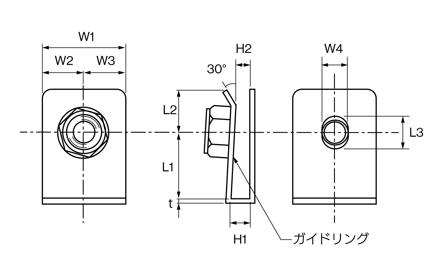 ゆるみ止めクリップＫナット図面