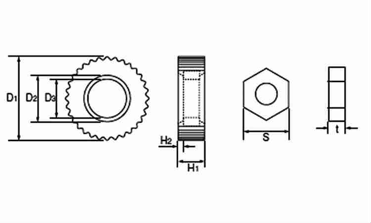 化粧ナット(貫通・黒)(K－4)図面