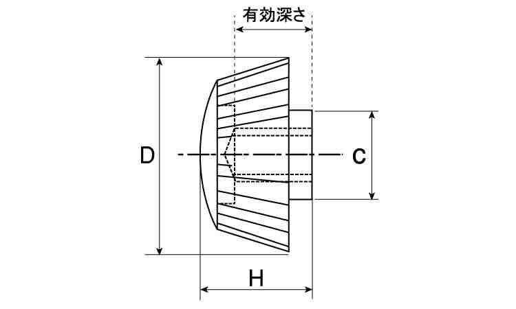 ナイロン化粧ナット(白　NO．3)図面