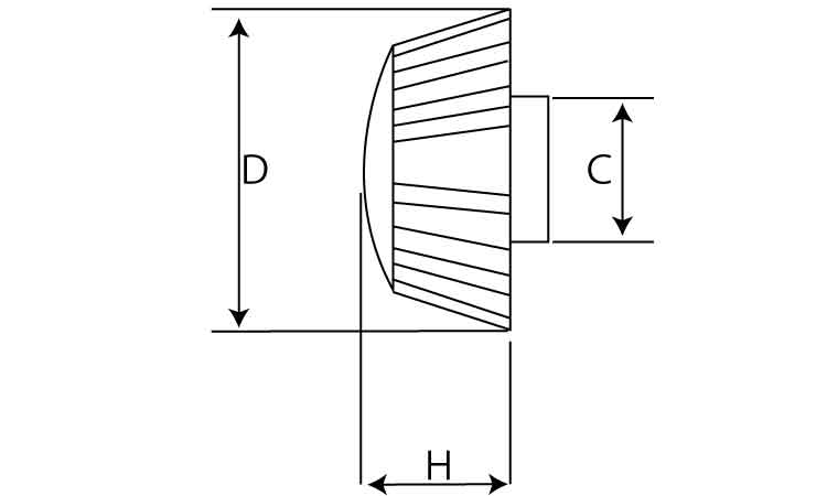 ナイロン化粧ナット(白　L－2)図面