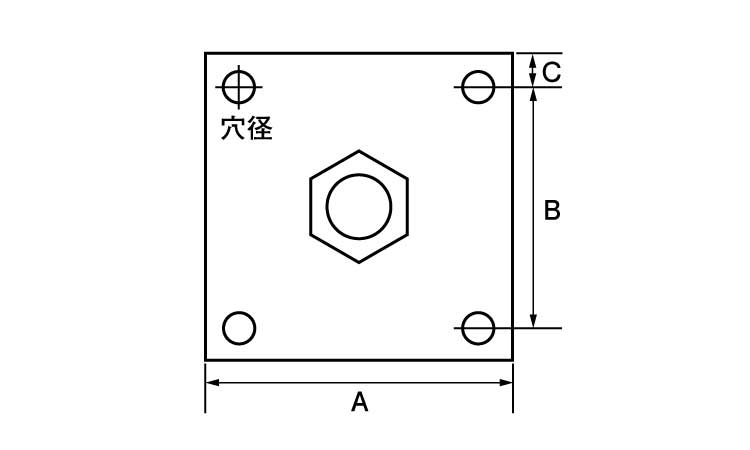 板付ナット(ウイット)図面