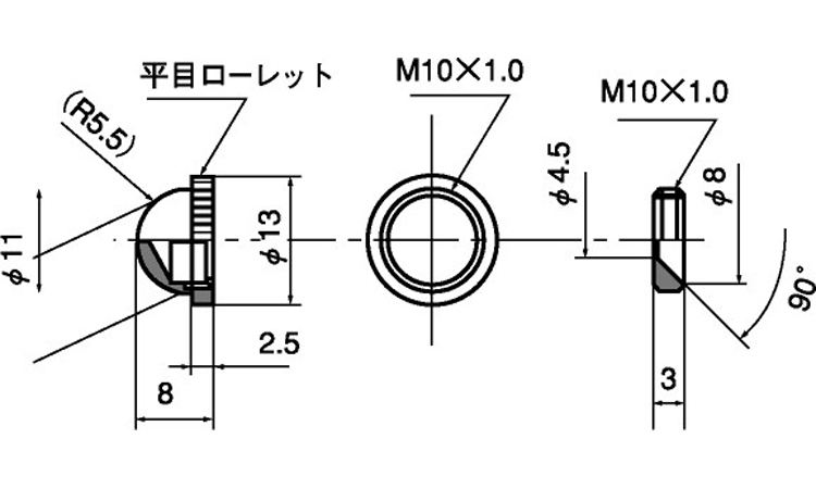 鏡止めナットB(ECO－BS)図面