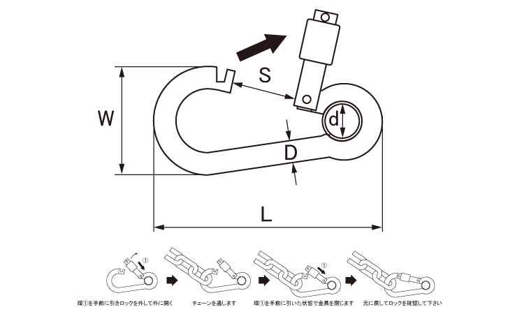 オープンフック　A型図面