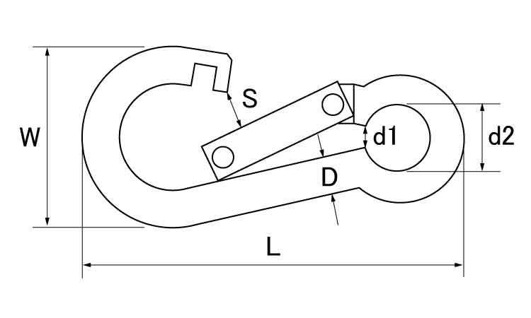 スナップフック　BE型図面