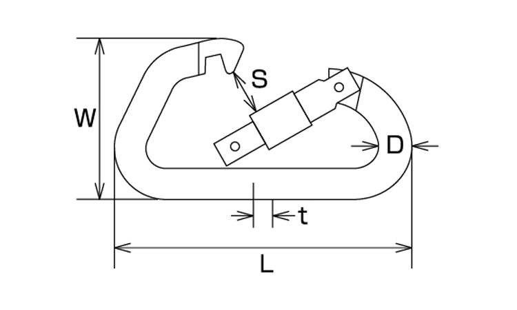 カラビナ(環無)図面