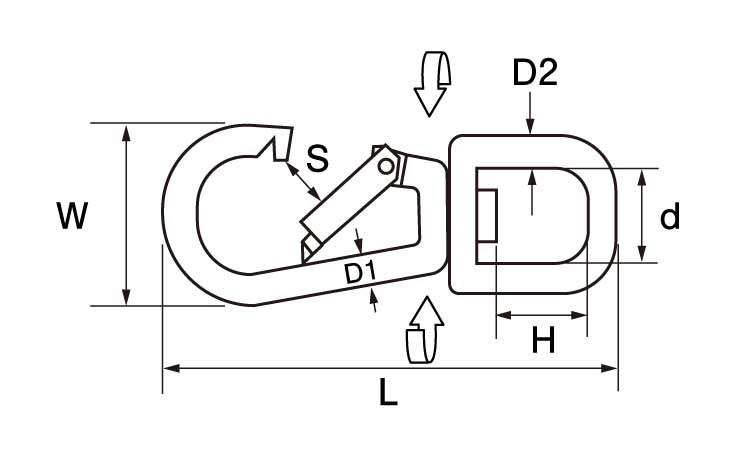 スナップフック(BL型)図面
