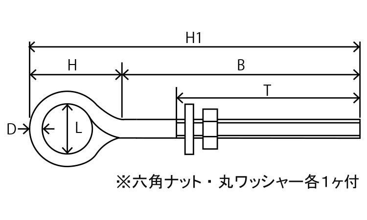 ロングアイボルト(ミリねじ)図面