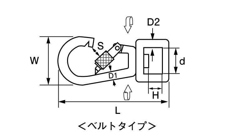 環付スナップフック(NBLV型)図面