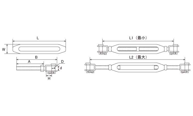 枠式ターンバックル(J＆J)図面