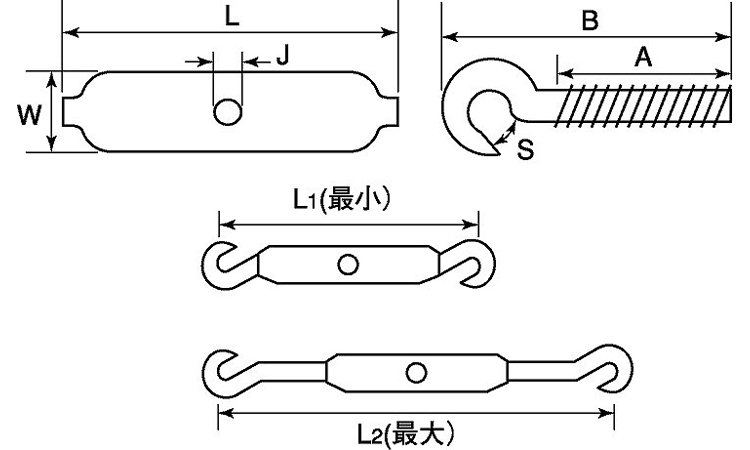 パイプターンバックル(フック)図面