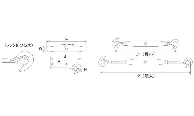 パイプターンバックル外れ止め付き図面