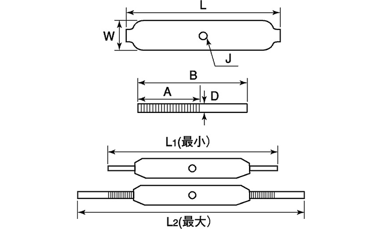パイプターンバックル(ストレート)図面
