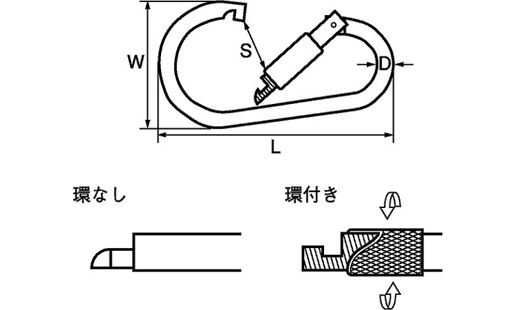 カラビナジャンボ(環無)図面