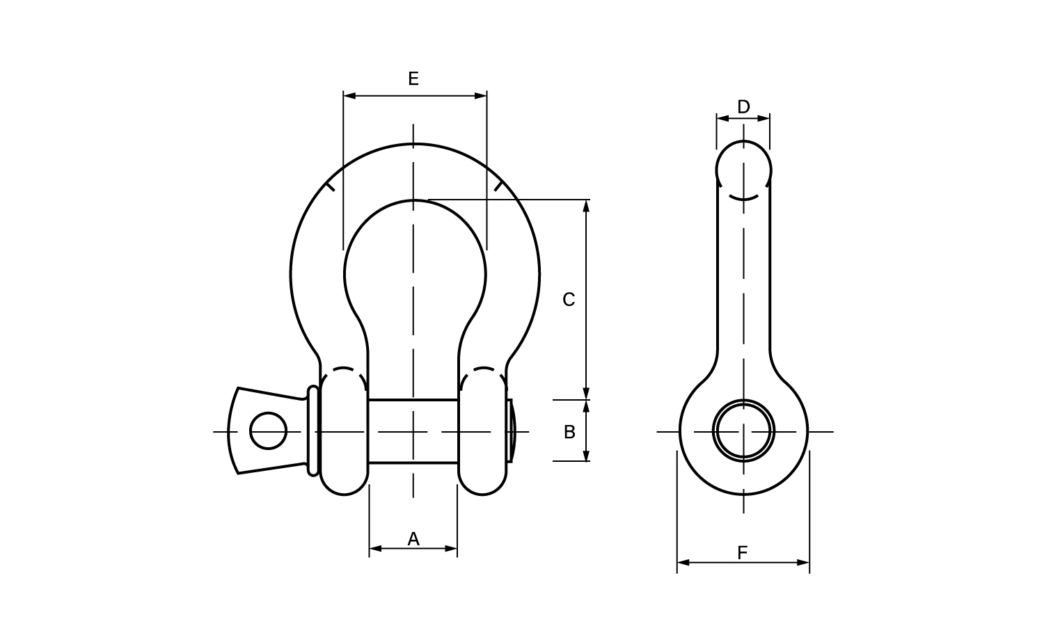 シャックル(ピン・バウタイプ)図面