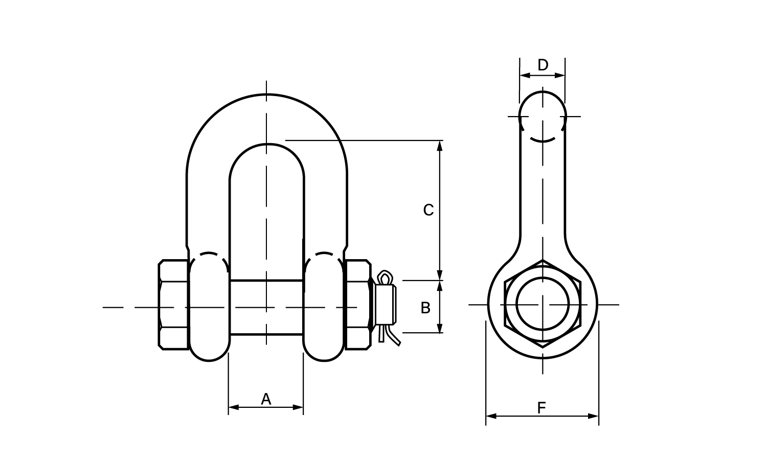 シャックル(ピン・ストレート)図面