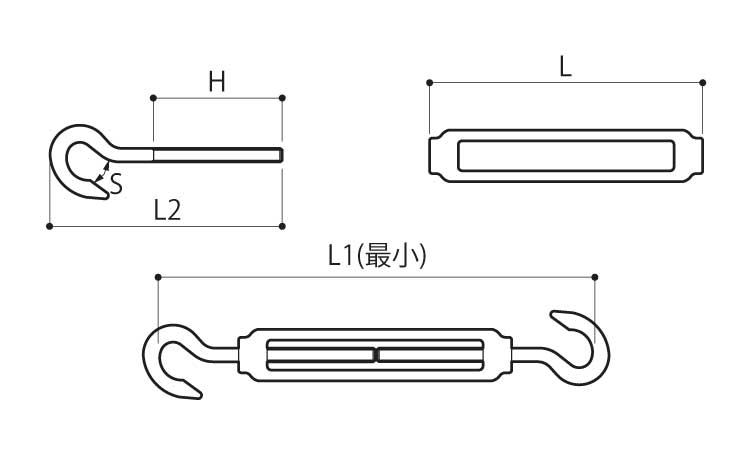 ターンバックル(フック)ＴＢ図面