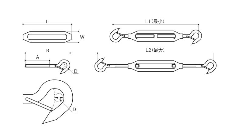 セーフティターンバックル戻止Ｎ付図面