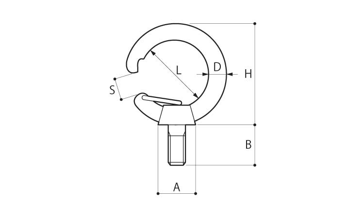 フックアイボルトIBH(ミリネジ)図面