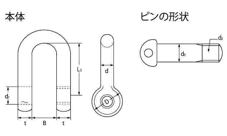 TAIYOシャックル(SD)図面