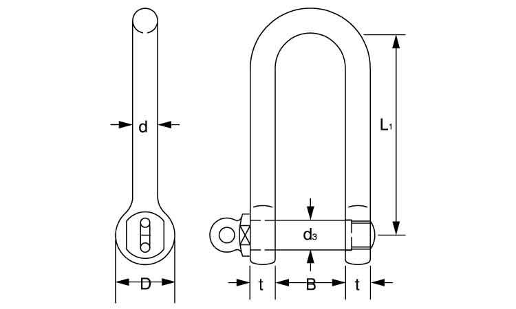 強力長シャックル(TSLS)図面