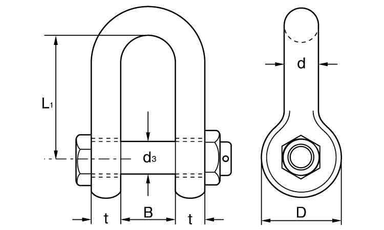 スーパーアロイシャックル(TS)図面