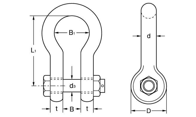 スーパーアロイシャックル(TB)図面