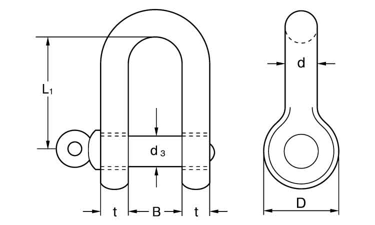 スーパーアロイシャックル(TSS)図面