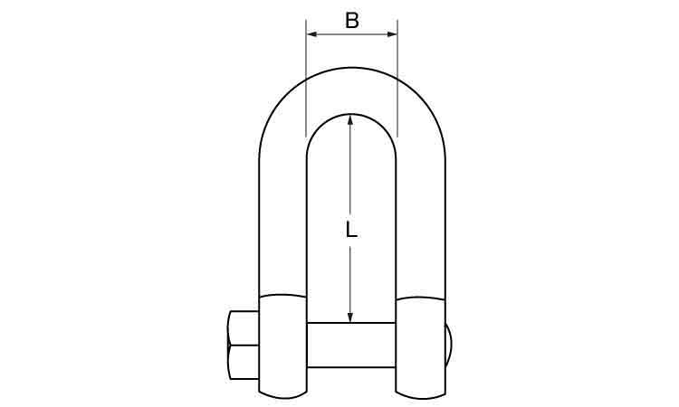 角頭シャックル(太ピン)図面