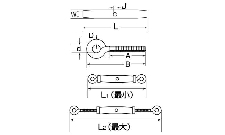 パイプTバックル(アイ＆アイ)図面