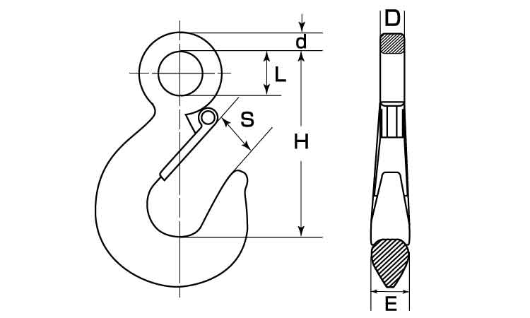 鉄製重量フック(ひめじや)図面
