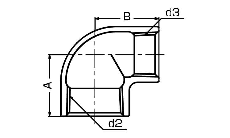 ねじ込み継手　径違いエルボ(RL)図面