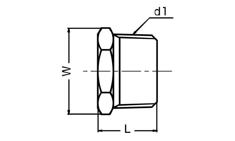 ねじ込み継手　六角プラグ(STP)図面