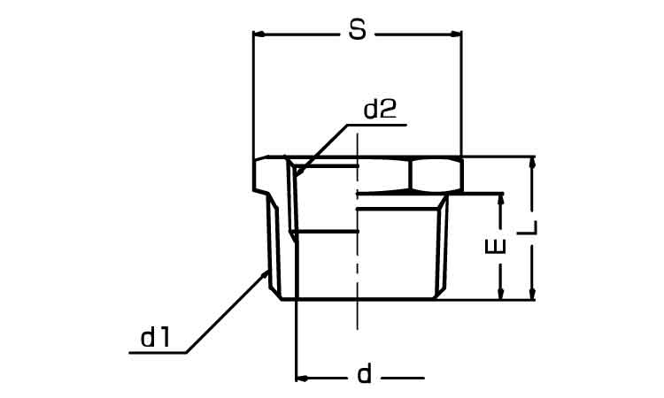 ねじ込み継手　ブッシング(B)図面