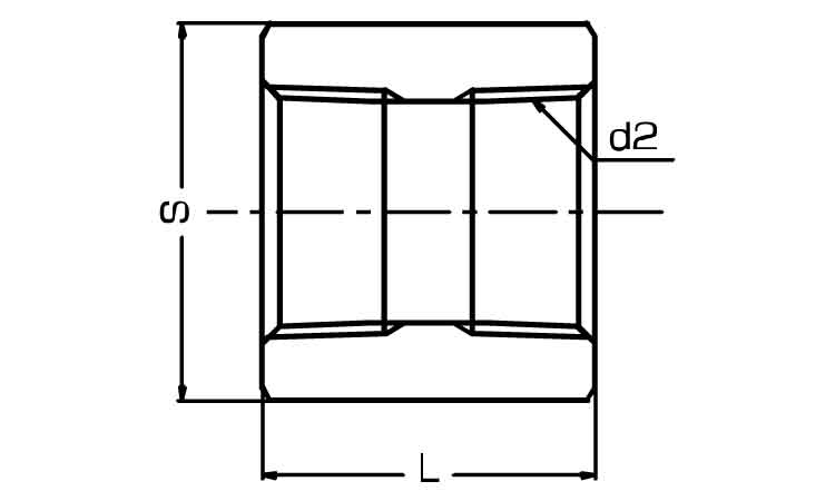 ねじ込み継手六角ソケット(STS)図面