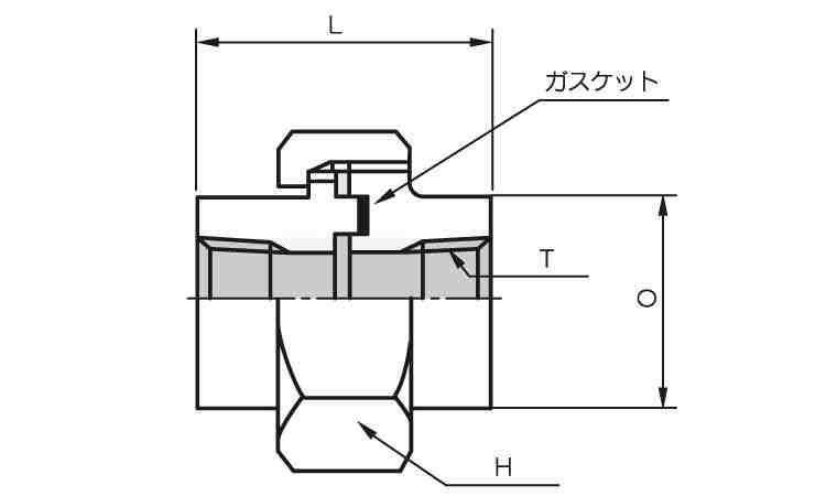 ねじ込　高圧ユニオン(ガスケット)図面