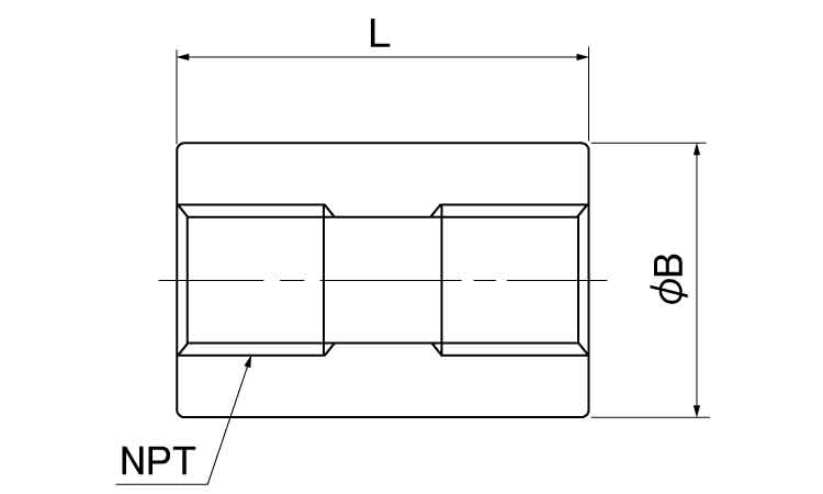 NPT　ソケット　SCH80図面