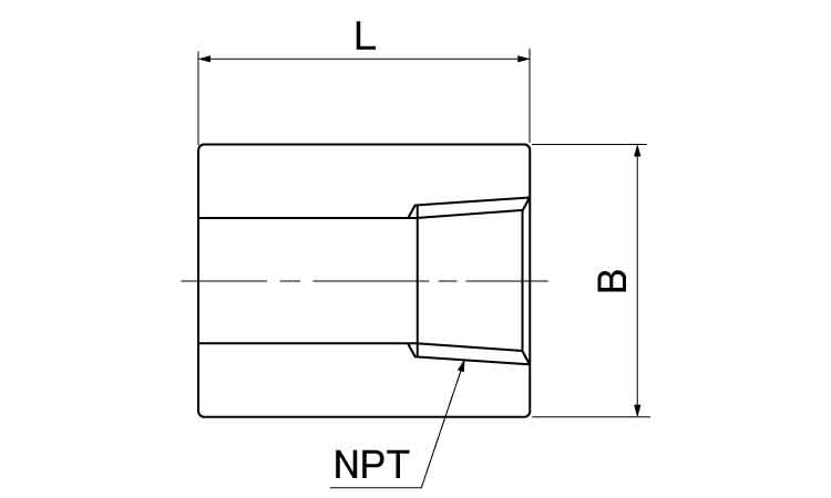 NPT　ハーフソケットSCH80図面