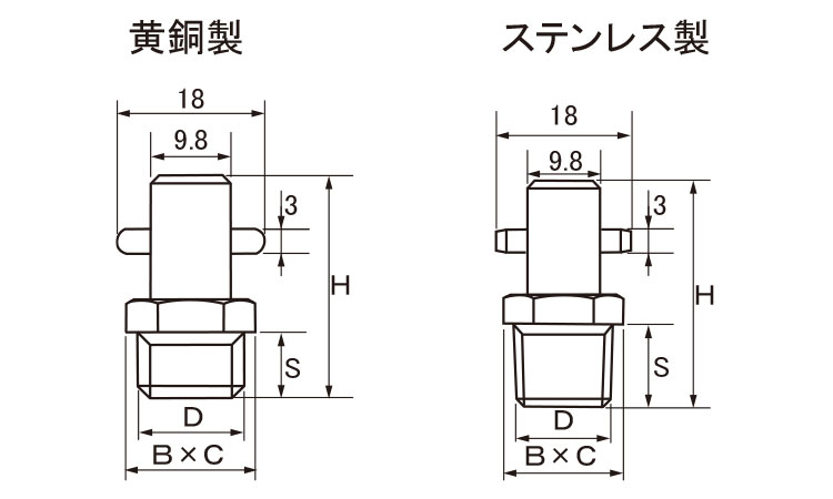 ピンタイプニップル(栗田製)図面