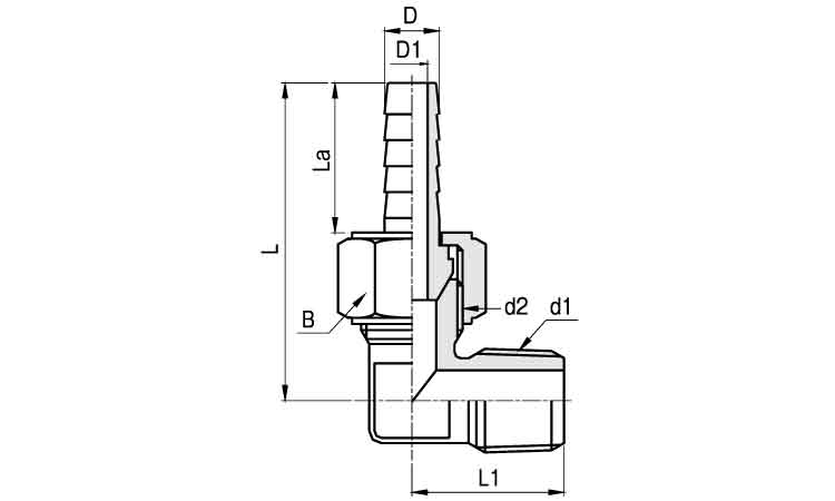 Ｌ型ホースジョイント　ＨＬ図面