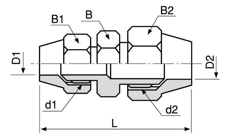 異径両口フレアージョイント(FE)図面