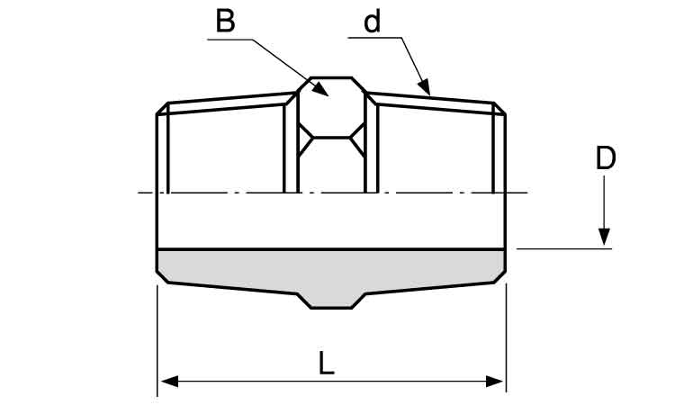 六角ニップル(NT)図面